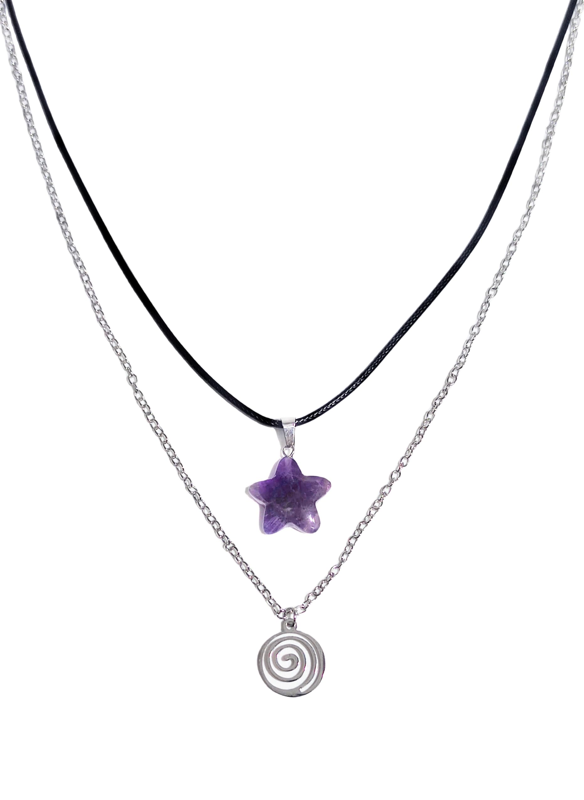 SCRDPRAD 2Pcs Y2K Star Necklaces Set Gothic Star Necklace Y2K Accessories for Women Grunge Jewelry Necklace for Women Party Gift