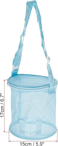 Vista 2 de PATIKIL Bolsas de playa de malla, mochila de arena, conchas, aperitivos, coleccionar, bolsas de asas con cremallera para viajes