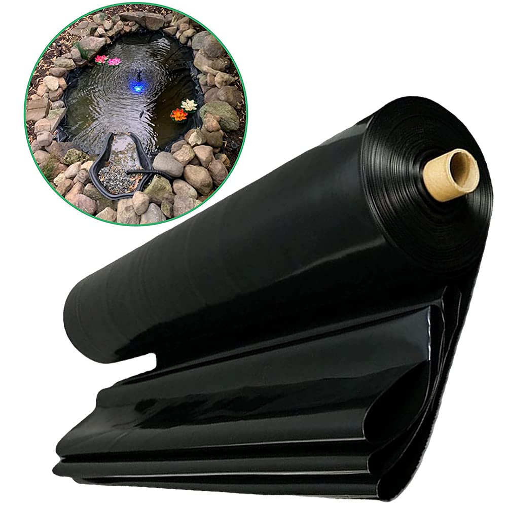 MENG 2x3m HDPE Teichfolie Reißfeste Gartenteichfolie Schwarz 0.2mm Wasserdicht Schwimmteich Folie UV-Beständig Garten Und Teichzubehör