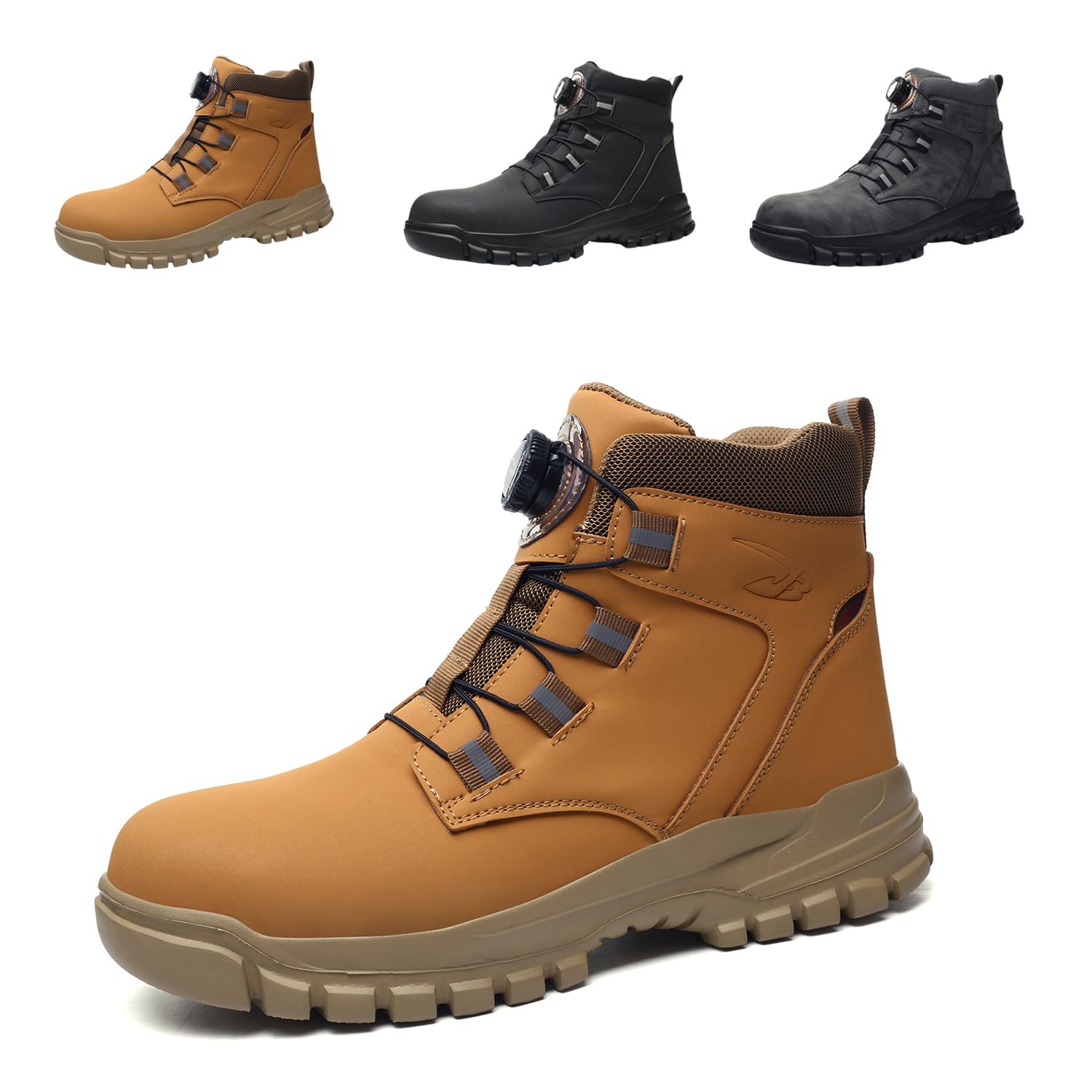 Zapatos de Seguridad para Hombre Trabajo Mujer Impermeable Ligeros Antideslizante con Punta de Acero 37-48