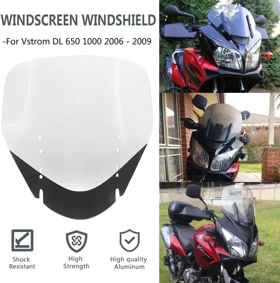 DL650 DL1000 Motorcycle Windscreen Windshield High Quality For Suzuki Vstrom V-strom DL 650 1000 2006 - 2009 (DL650 2004-2011)