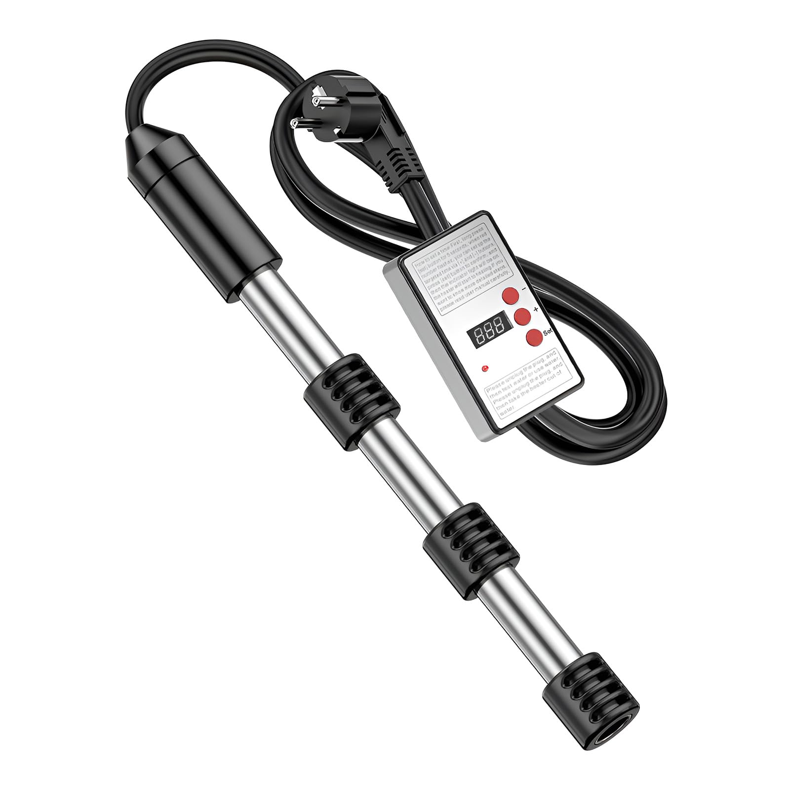 Chauffe-eau électrique Portable, Chauffe-eau Submersible Avec Affichage Numérique De La Température Et Arrêt Automatique, Protection De Sécurité En Acier Inoxydable.
