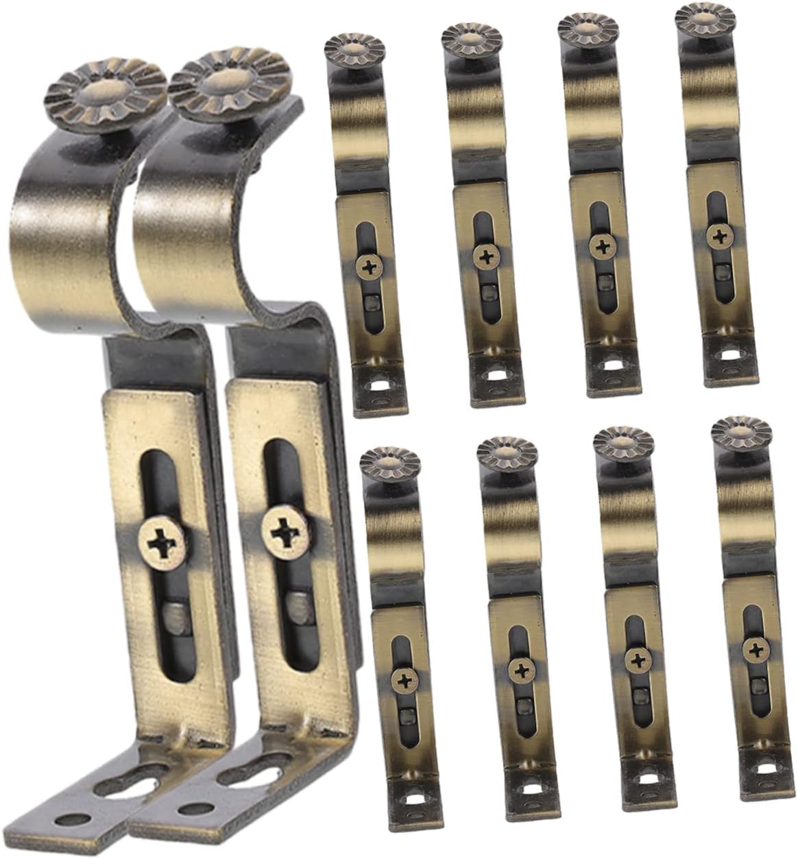 Cabilock Curtain Rod Brackets for Wall Iron Material Simple Design for Drapery Rods