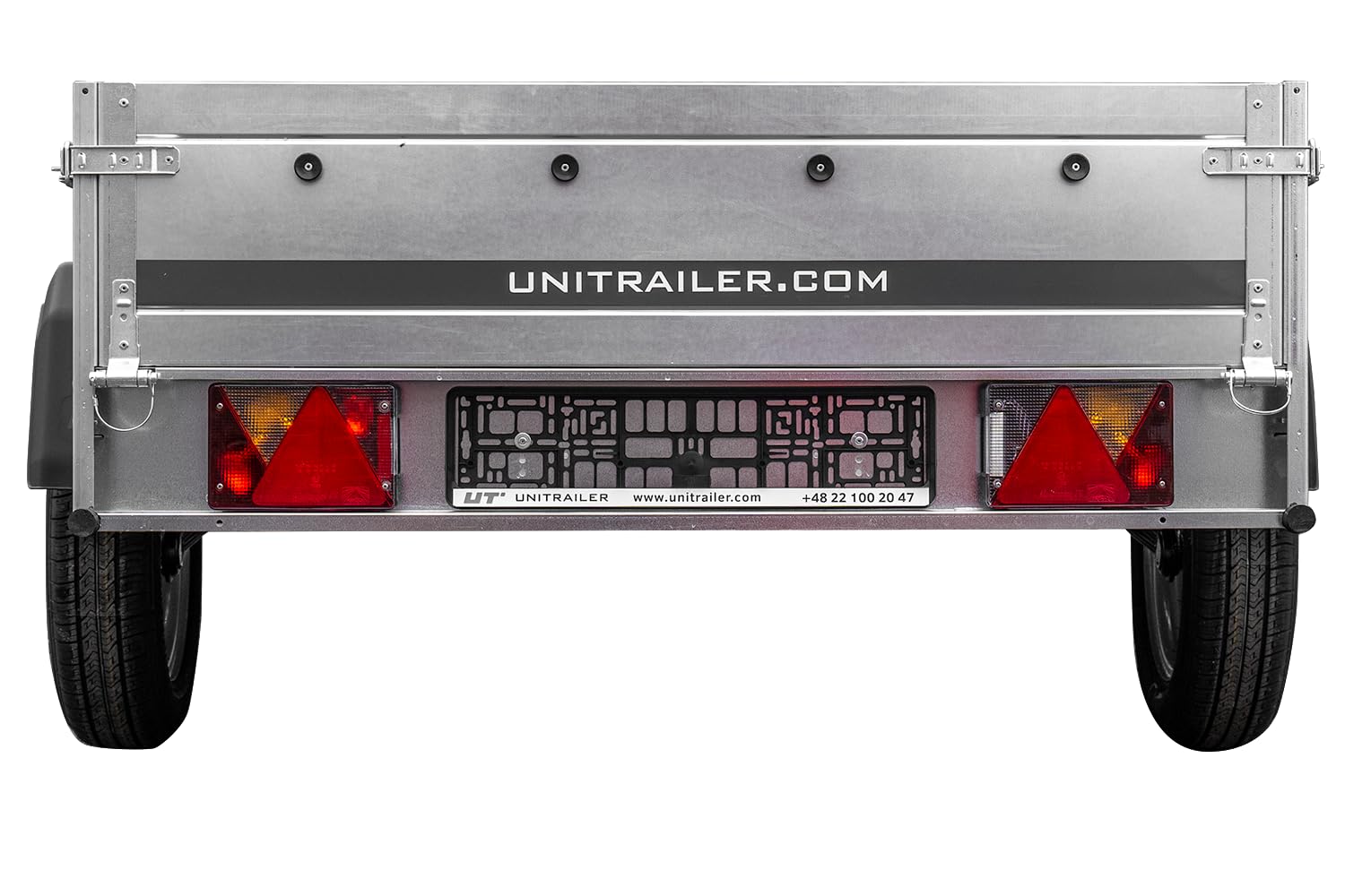UNITRAILER Auto Anhänger Garden Trailer 230 Kipp – PKW Anhänger 750KG, 230cm x 125cm Transportfläche, Robuste Struktur Aus Verzinktem Stahl, Klappbarer Deichsel