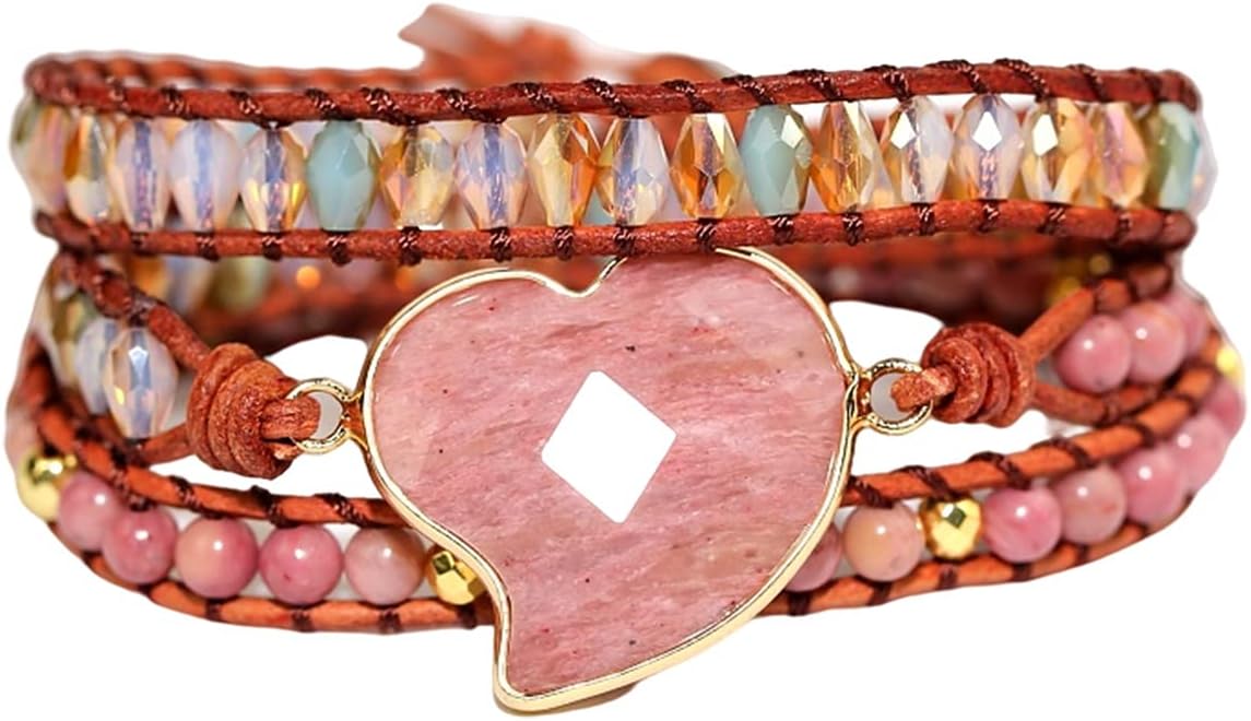 ZOSOJONA Women Wrap Bracelets Boho Natural Stone Jasper Turquoises Strand Bracelet Jewelry Collection