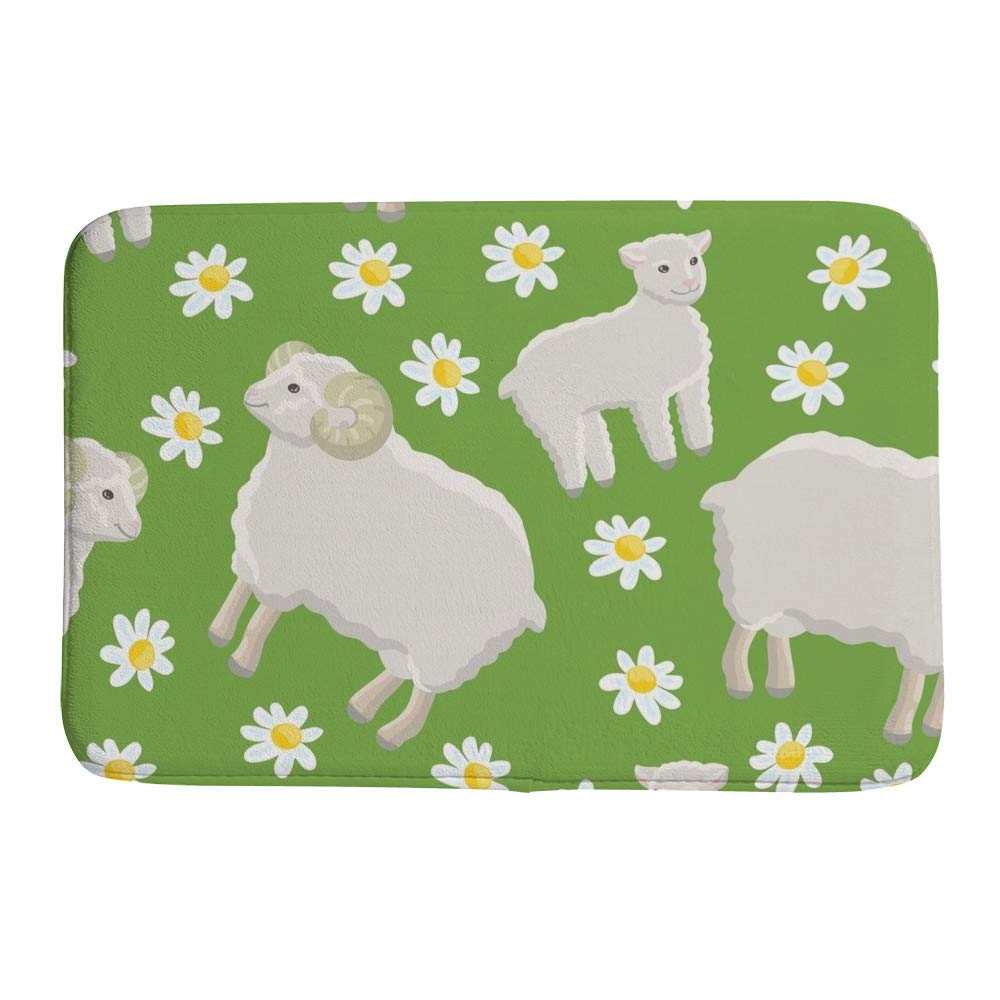 Tapis de bain mouton drôle pour égayer votre petite salle de bain verte