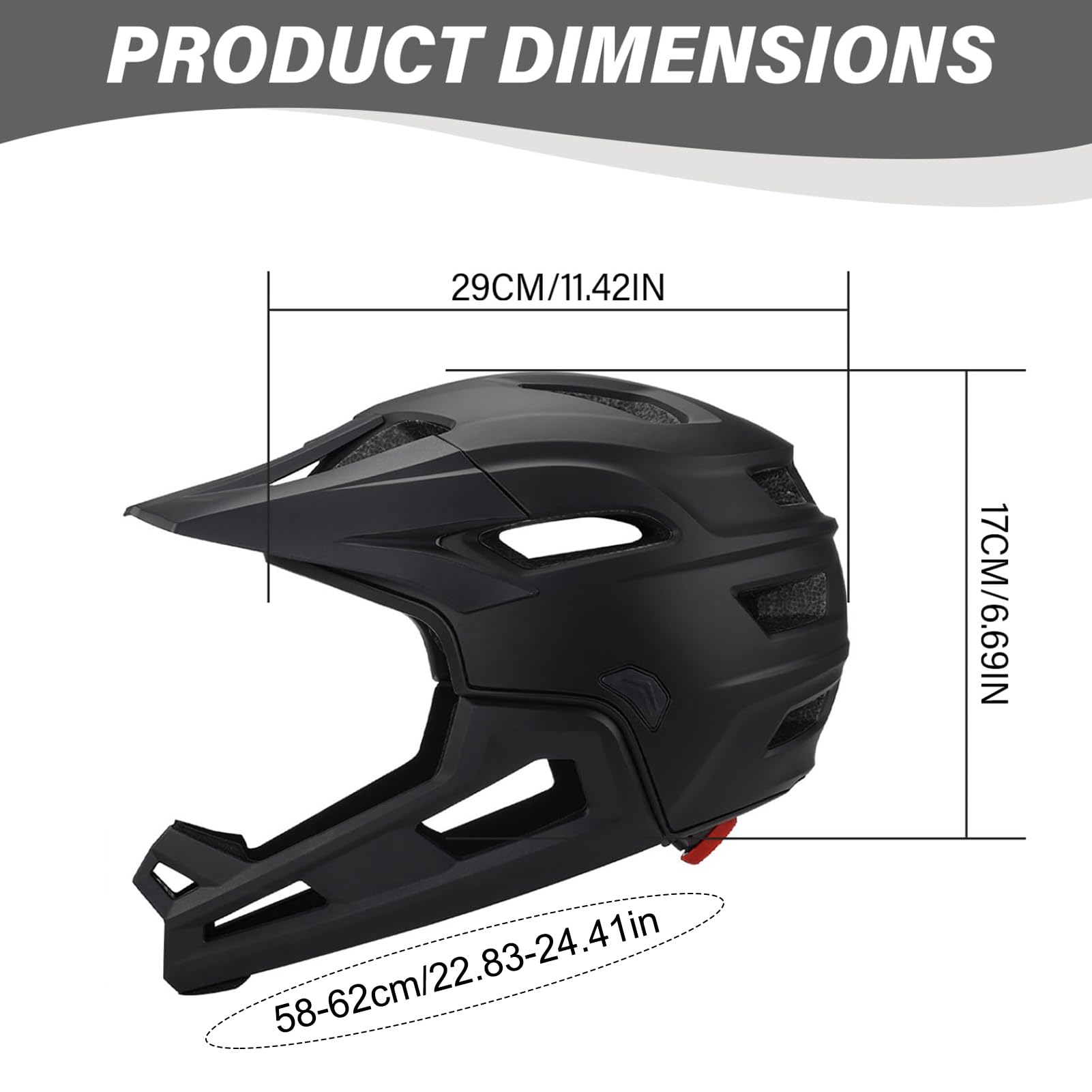 Mountainbike-Helm für Erwachsene | Outdoor-Helm mit Stoßdämpfer, Unisex, verstellbar, mit Visier und Kinnhalter, professionelle Schutzausrüstung für das Radfahren im Freien