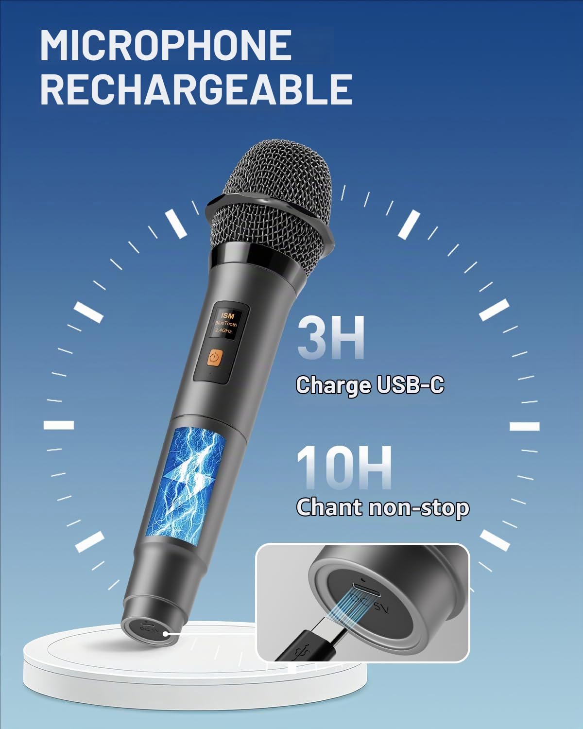 Machine de karaoké avec 2 microphones rechargeables - Enceinte Bluetooth portable pour adultes et enfants - Système PA avec effets de lumière, prend en charge TWS/carte TF/USB/AUX