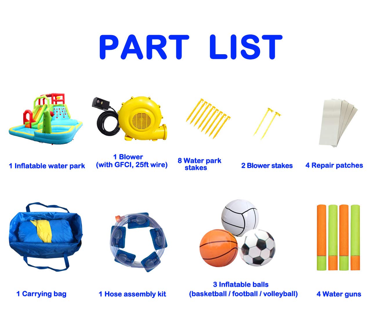 Buy WELLFUNTIME Inflatable Water Slide Park with Splash Pool Climb The