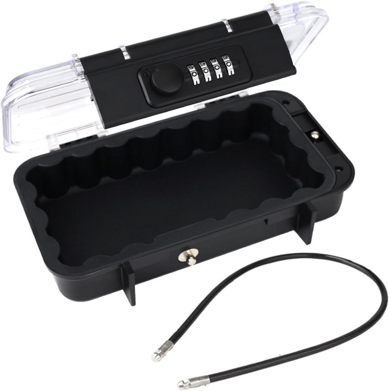 Safe Box Portable Lock Box 4 Digit Combination Security Case Lock Box With Removable Wire Travel Safe Box