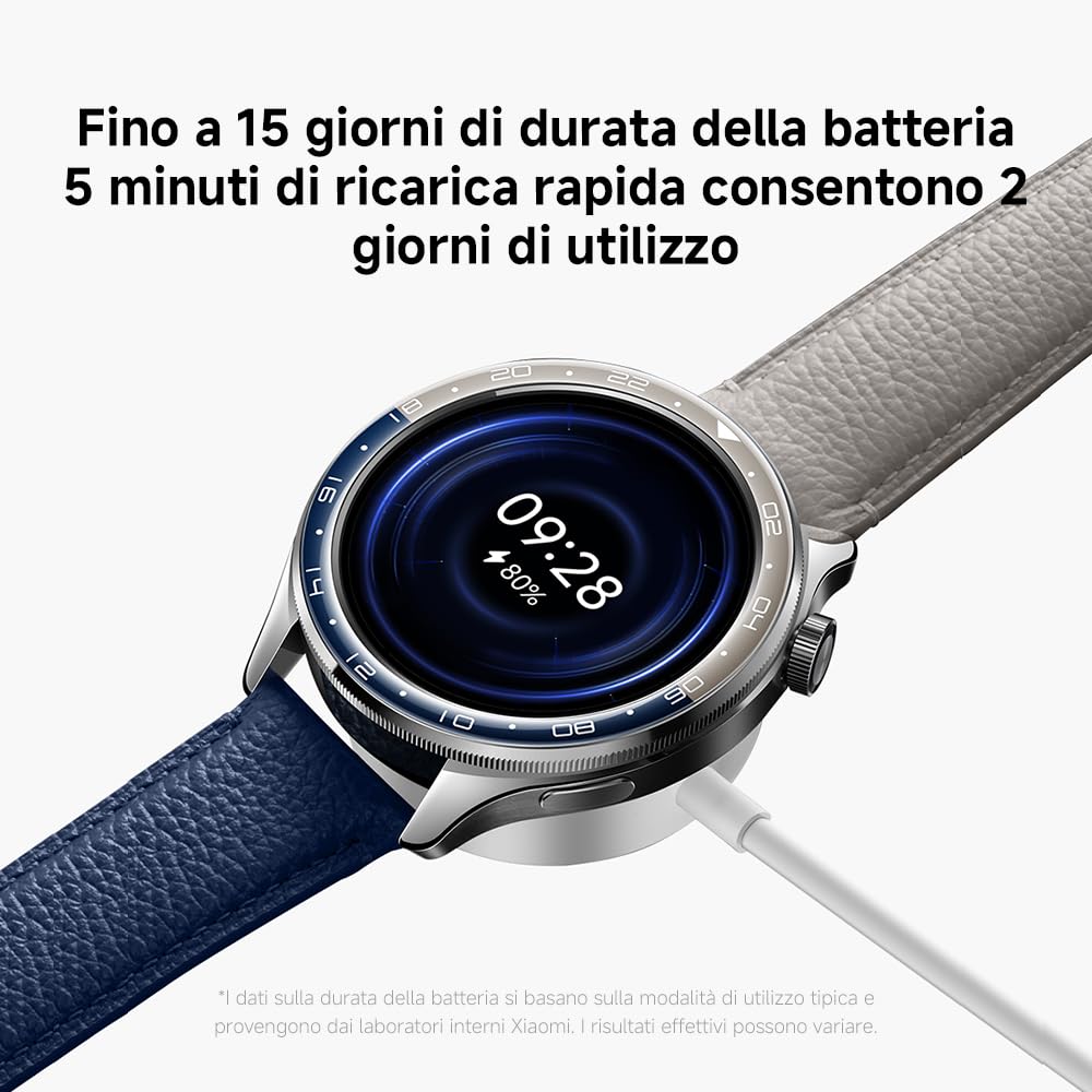 XIAOMI Watch S4, con corona rotante, ghiera Intercambiabile, schermo AMOLED da 36mm, fino a 15 giorni di autonomia, monitoraggio salute, HyperOS 2.0, 150+ modalità sportive, NFC, Android&iOS, Argento