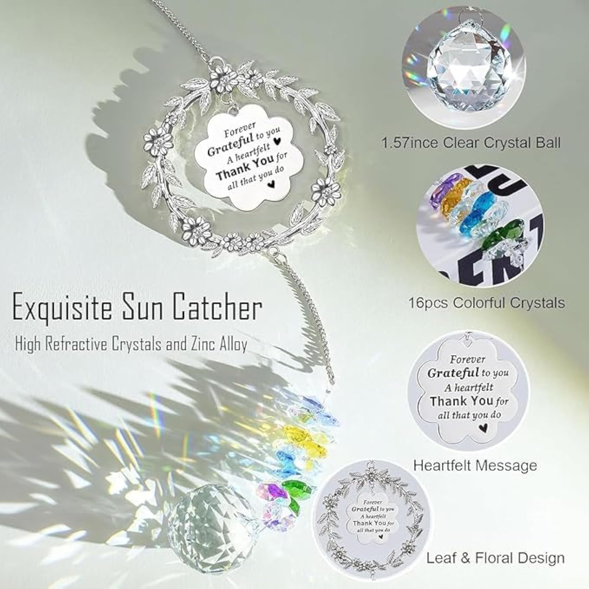 Sun Catcher Gift with Engraved Thank You Message