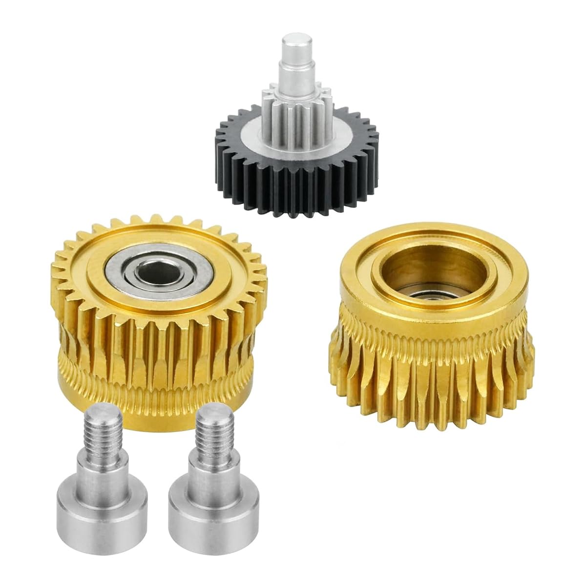 Kit de actualización de Engranajes de Doble rodamiento para extrusor K1 MAX, Acero endurecido DLC Negro, Engranaje del extrusor Hotend K1 MAX para Impresora 3D