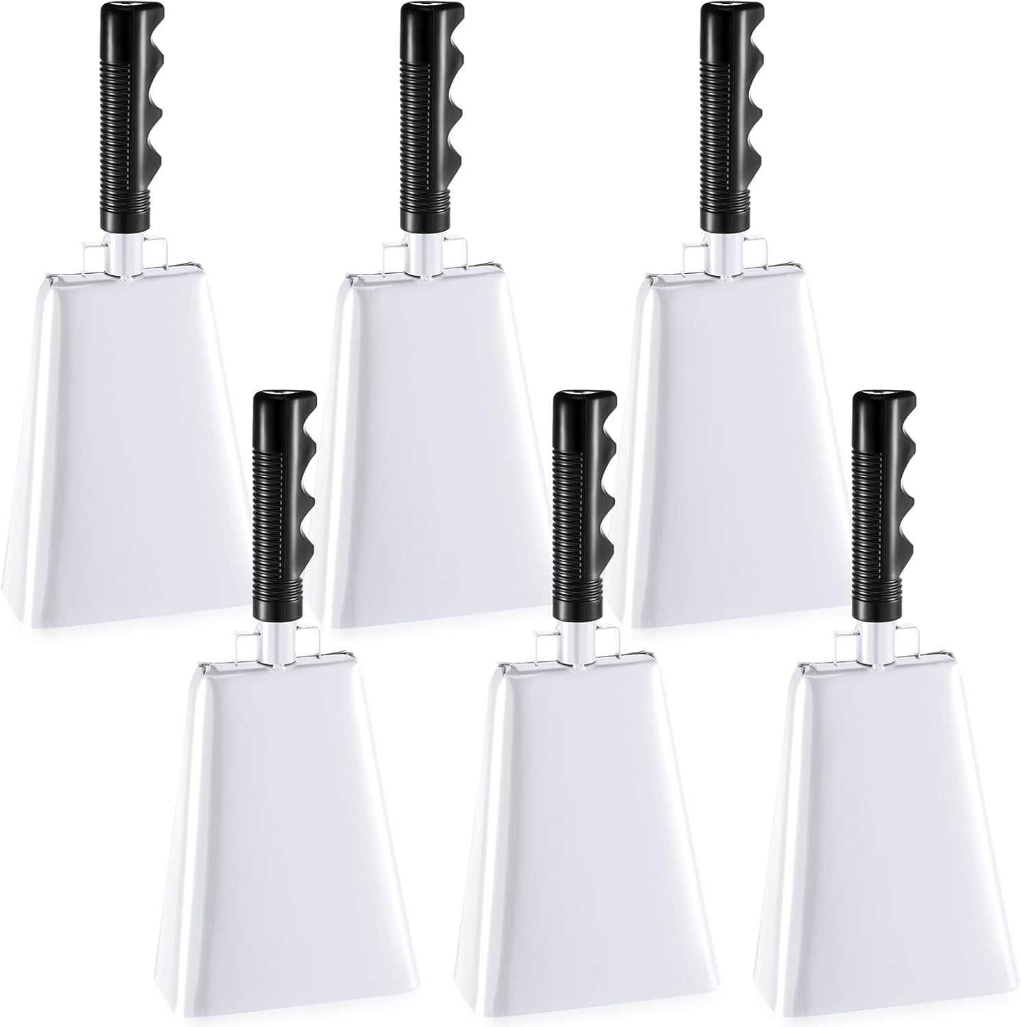 6 Pack Cowbell with Handle Solid Cheering Bell Cow Bells