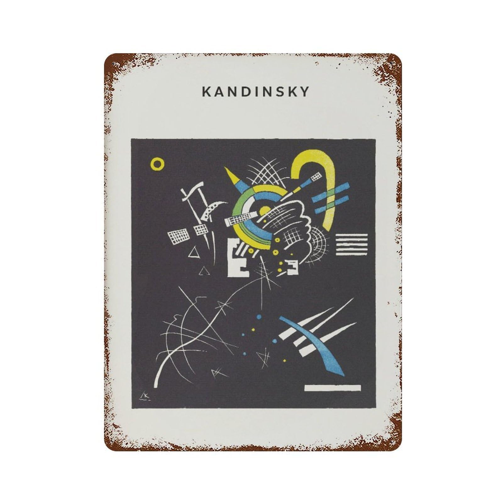 xiaoxiaoshen Kandinsky Abstract Exhibition Wall Decor Art Metal Tin Poster Modern Home Decor Art Home Bar Shop Decorations Vintage Sign 40x30cm