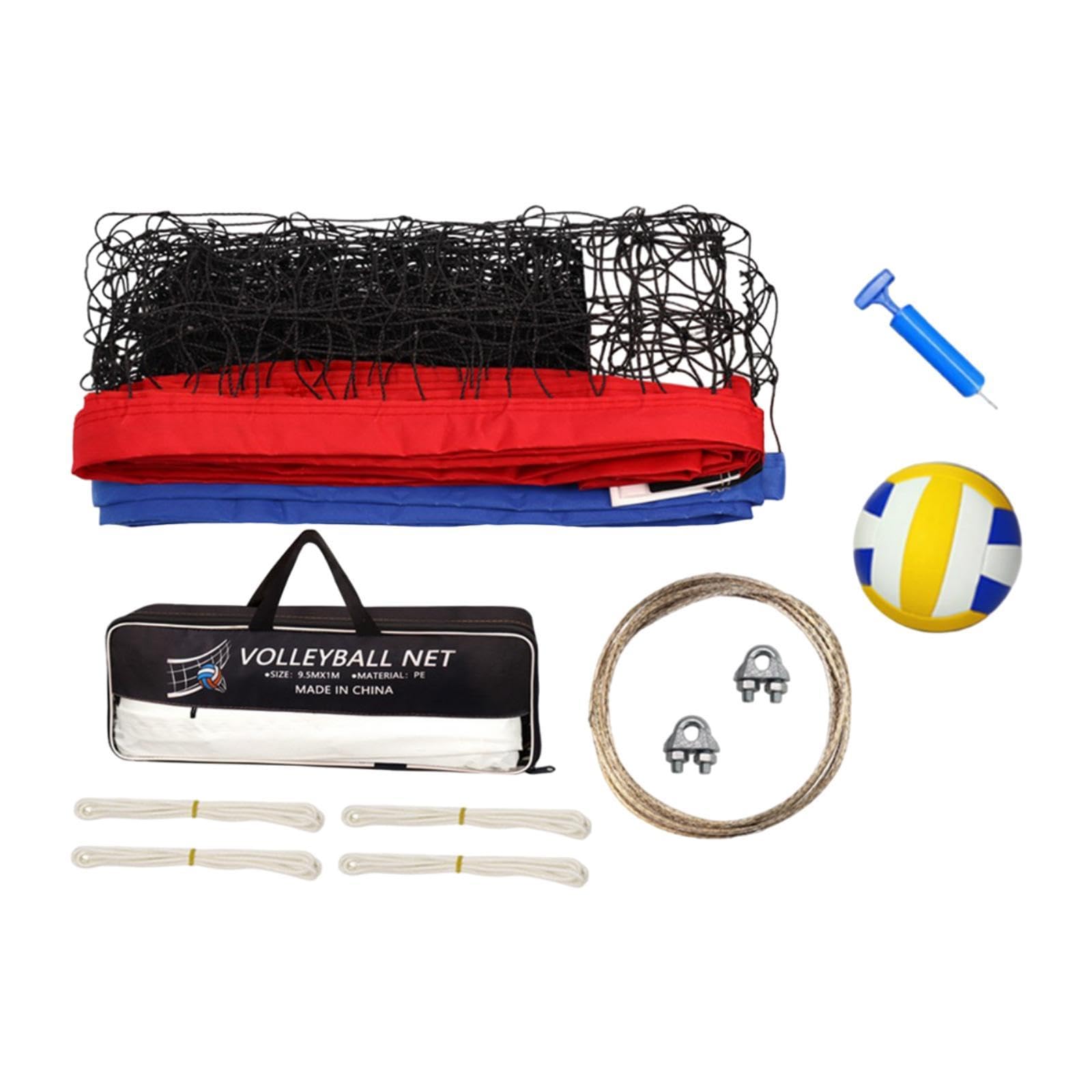 Juego de Red de Voleibol, Portátil para Exteriores, Polietileno Resistente, Fácil de Instalar para Playa, Piscina, Jardín Y Parque.
