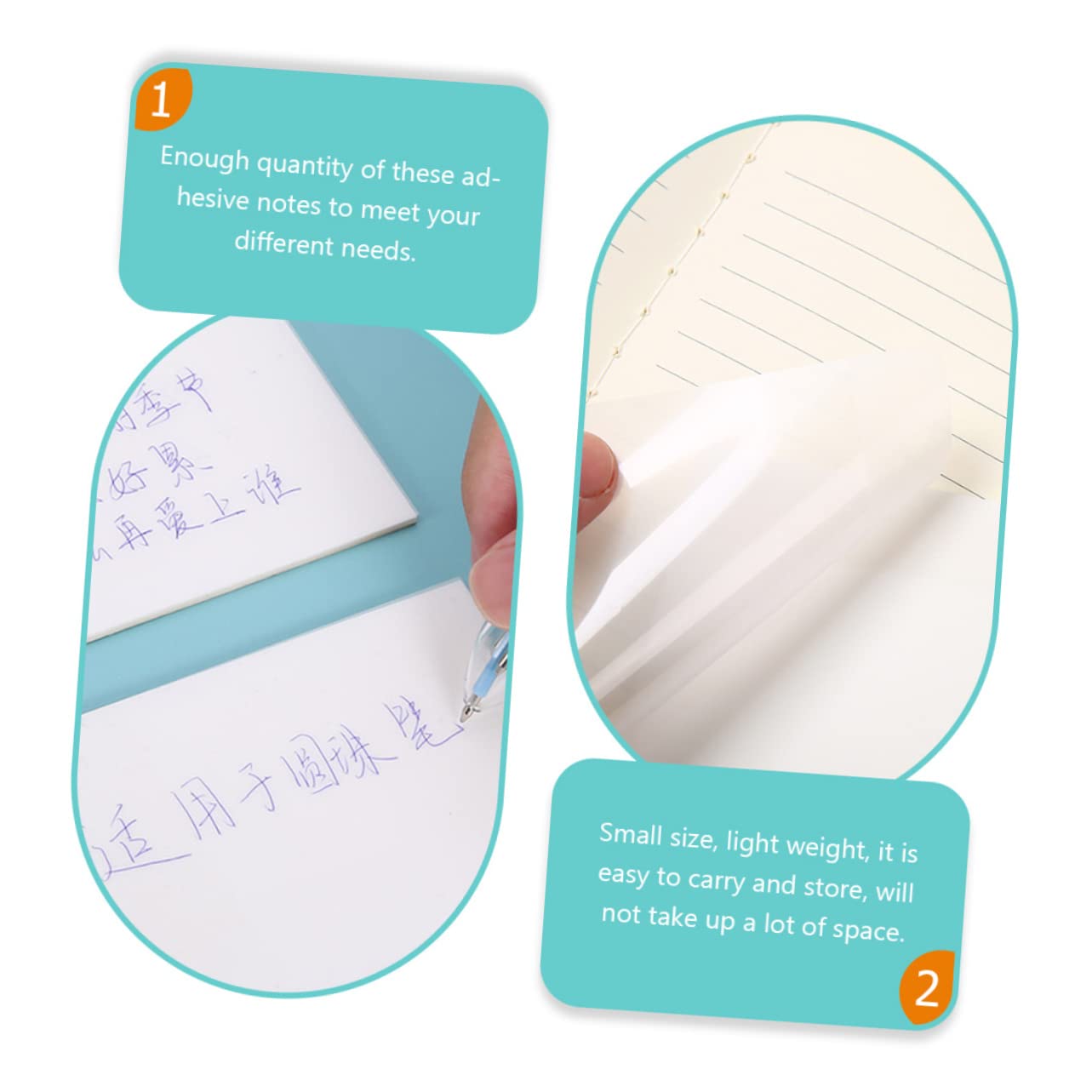 SHINEOFI 600 Hojas notas adhesivas transparentes pestañas autoadhesivas sticky notes transparente notas del mensaje nota adhesiva de recordatorio blocs de notas pegatinas transparentes
