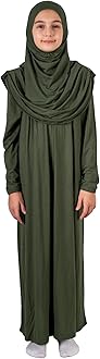 Muslim Dress for Girls, Long Sleeve One-Piece Islamic Prayer Dress, Hijab for Kids, Girls Abaya, Islamic Gifts