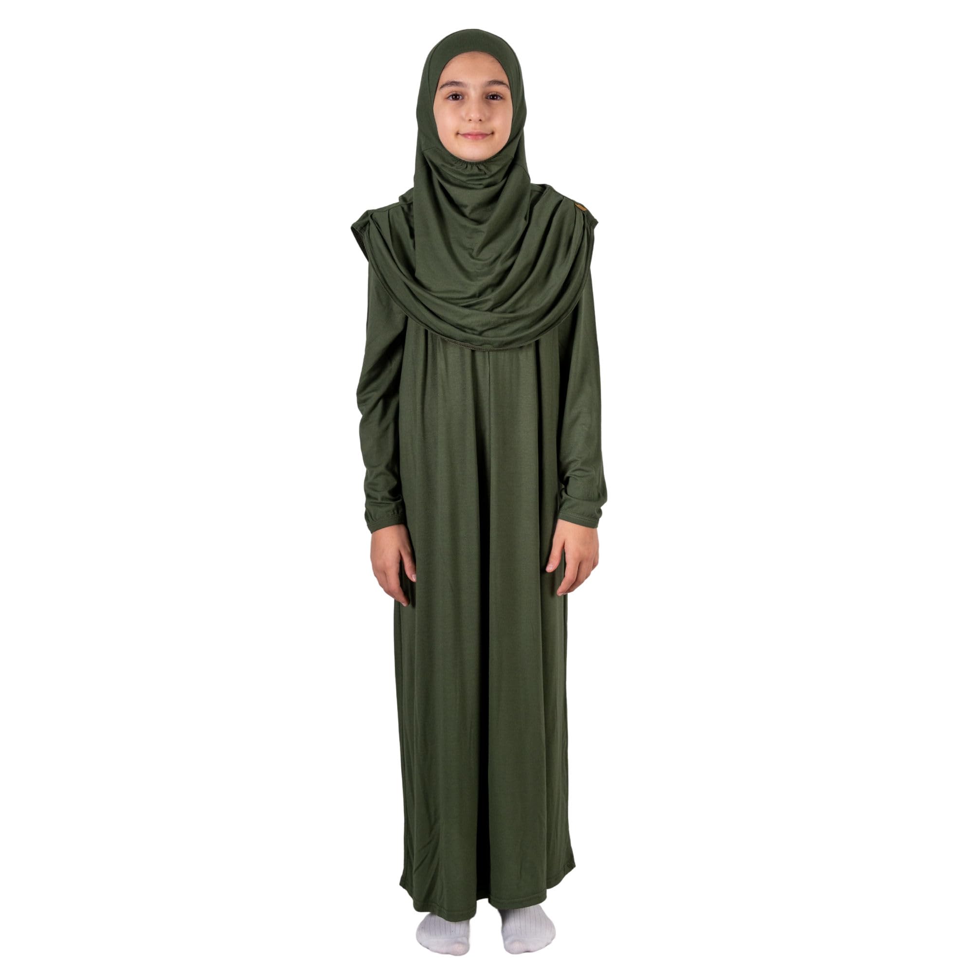 Muslim Dress for Girls, Long Sleeve One-Piece Islamic Prayer Dress, Hijab for Kids, Girls Abaya, Islamic Gifts