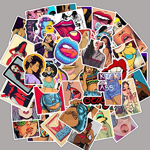 Preisvergleich Produktbild jklv 50 Sexy Beauty Burst Swords Don't Repeat Graffiti Stickers Waterproof Stickers Luggage Computer Scooter Water Cup Refrigerator Motorcycle Sticker