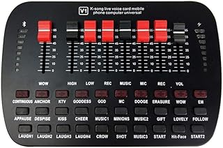 HAIFENG Sound Card Universal Volume Sound Card Mobile Phone Universal Computer Anchor Outdoor Karaoke Adjustable USB External Audio Mixer Sound Card For PC Computer (Color : Black)