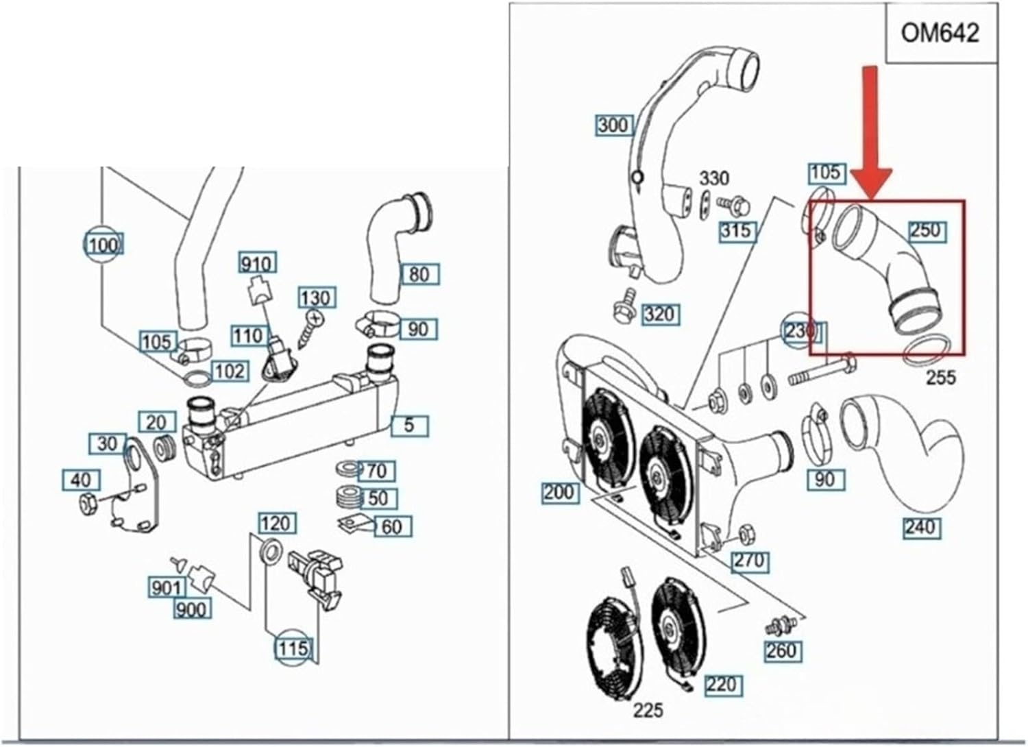 OEM 4615001075 A4615001075 AG Intercharge Air Hose Compatible With Mercedes-Benz G-Class W461 W463
