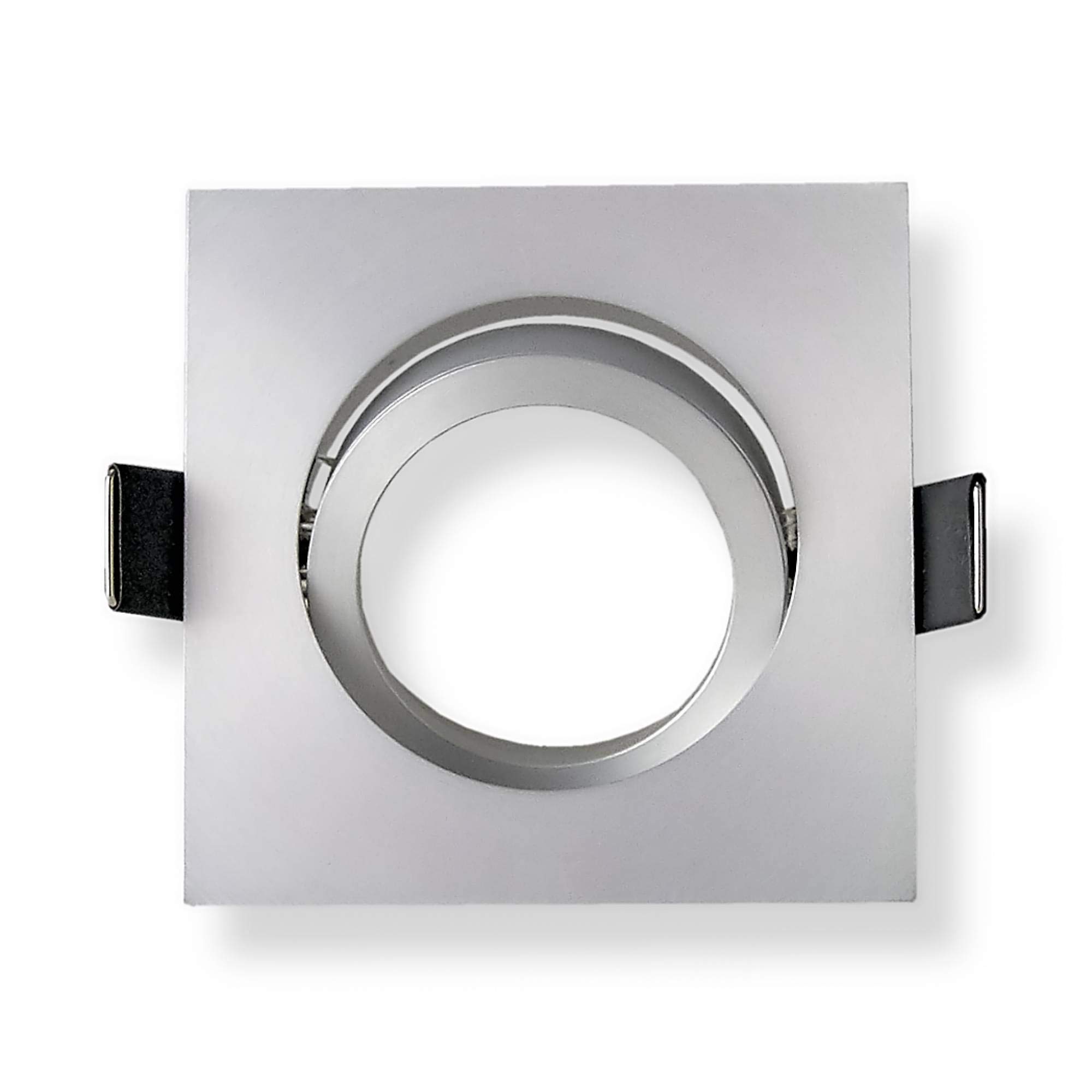 6x Foco empotrable LED angular - plata orientable aluminio 7,5 Watt regulable blanco neutral 230V - Foco empotrable GU10 Ø 70mm taladro - montaje - techos de focos - focos empotrables