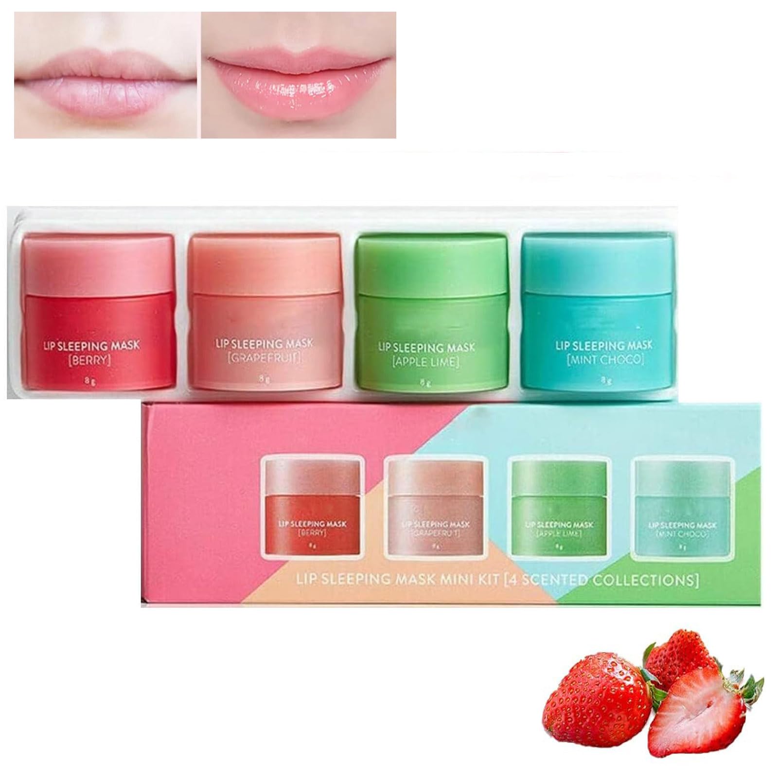4pcs/set Fragrant Nutritious Lip Sleeping Mask, Chapped Lips Treatment Care, Chapped Lips Treatment Care, Lip Balm Locks In Moisture Lip Care, for All Skin