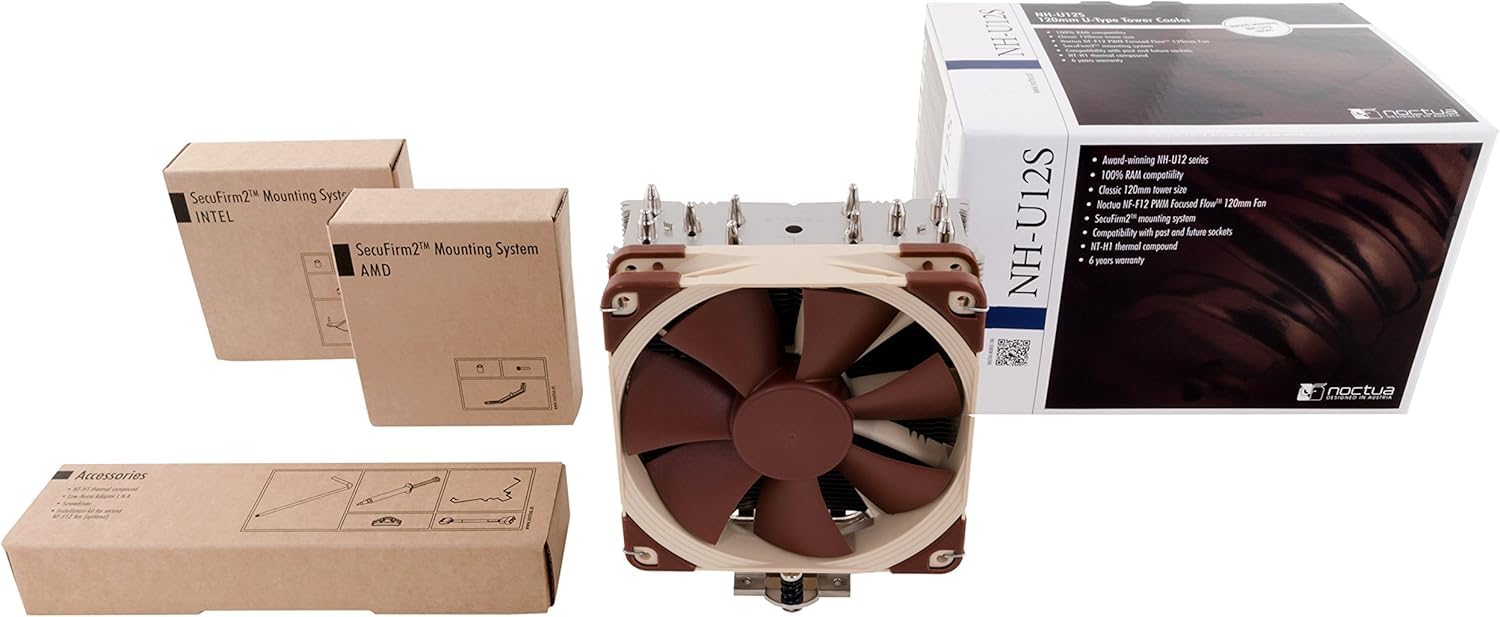 NOCTUA CPU-Kuehler NH-U12DX fuer Intel Xeon dual und quad core mit 120mm Luefter 4 dual Heatpipes inkl. NT-H1 Paste
