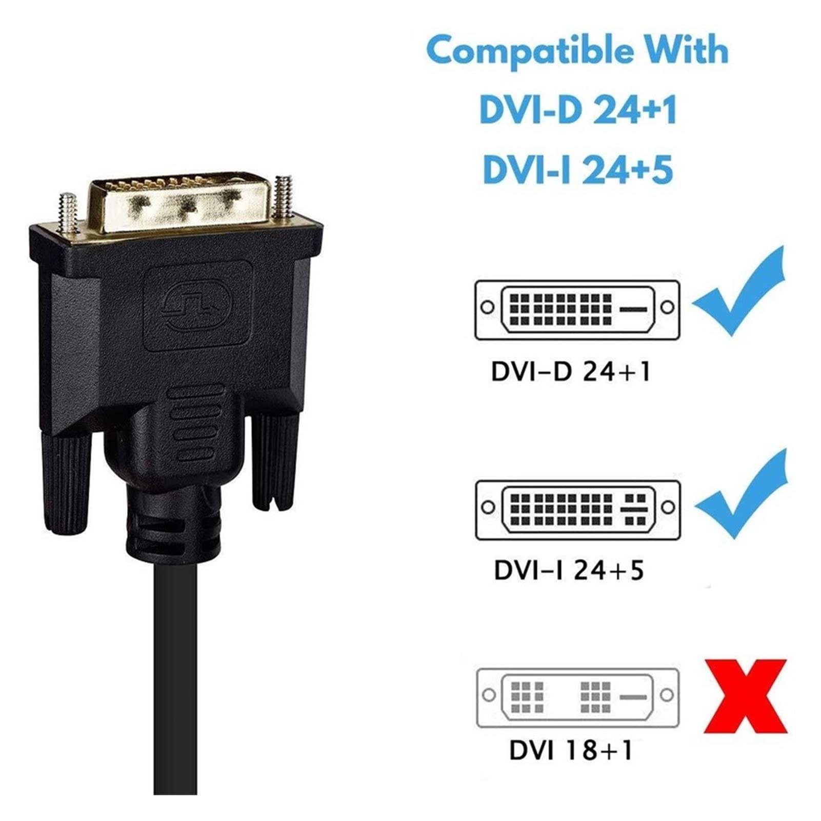Kabel wideo 1.8m. DVI 24 + 1 Szpilka do VGA 1. 5 pinów kabel do połączenia PC. Projektor ekranu monitora i telewizja Ekran Dvi. Kabel do VGA. Kabel