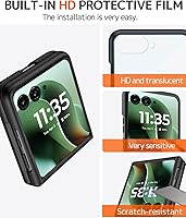 Vista 4 de NINKI Funda para Motorola Razr 2025/2024 con función atril y protector de pantalla, funda delgada de cuero a prueba de caídas Razr60 para Motorola