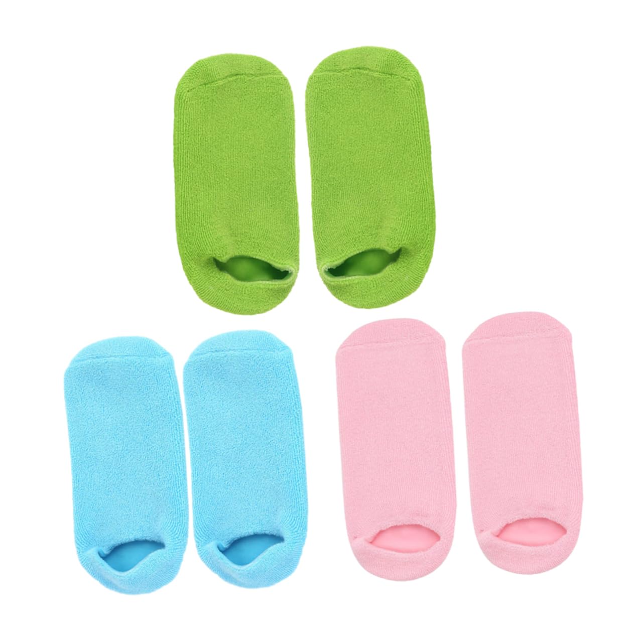 MUCKLILY 3Pairs Moisturizing Spa Use Socks Gel Foot Masks for Foot Care Softening and Repairing Dry Cracked Feet Suitable for Home Salon and