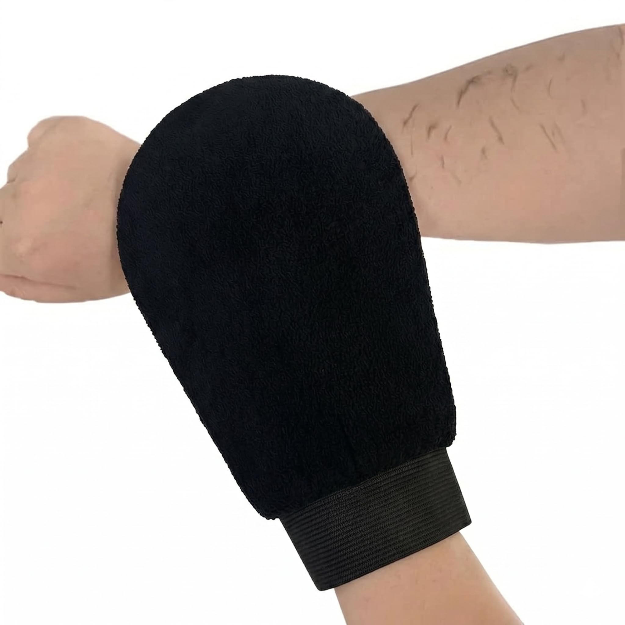 moroccan hammam exfoliating kessa scrub glove shower scrub gloves body facial tan massage mitt (pack of 1, black)