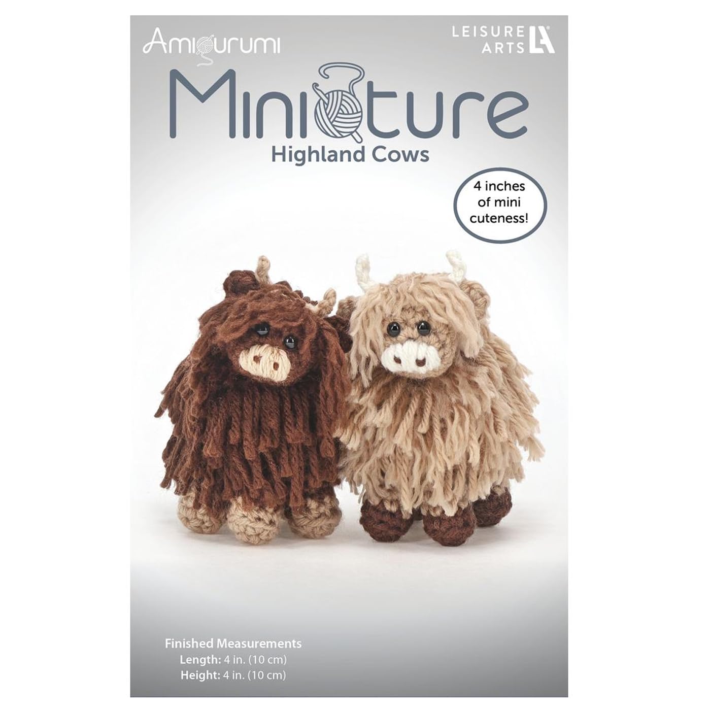 LEISURE ARTS Amigurumi Miniatures Highland Cows Pattern – Cute Amigurumi Crochet Pattern for Beginners with Step-by-Step Instructions for a Fun DIY Animal Crochet Project