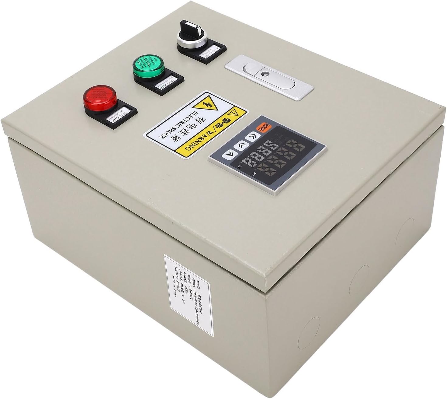 ZJchao Pid Temperature Controller, Pid Controller with Thermocouple with M6 K Type 2M Thermocouple 380V AC 3 Phase 15KW Intelligent Tat Temp Control Box Temperature Indicators for Home