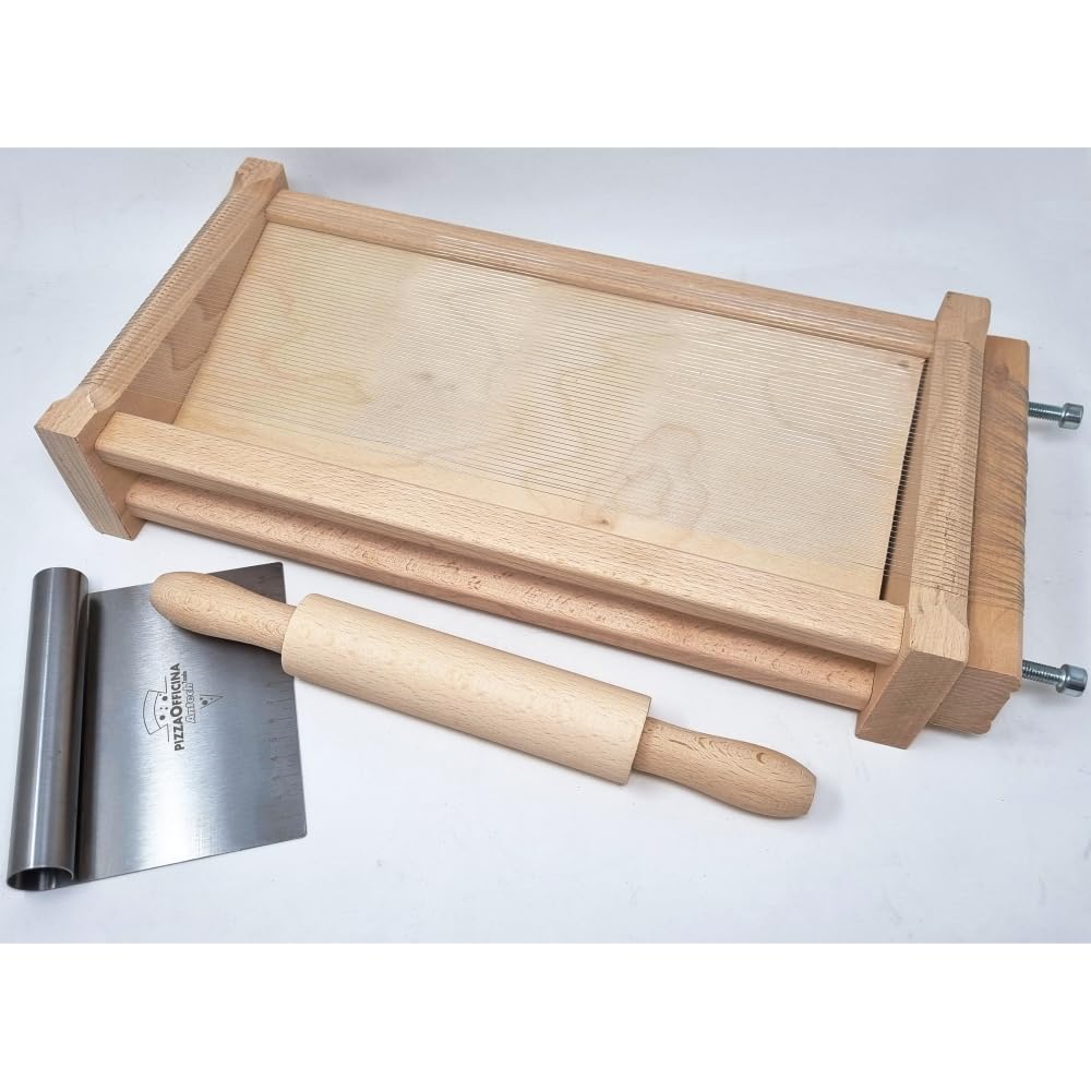 Orso Chef GUITAR mit MATTARELLO Pasta Spaghetti Fettuccine Abruzzese mit Edelstahl-Plattenschneider inklusive