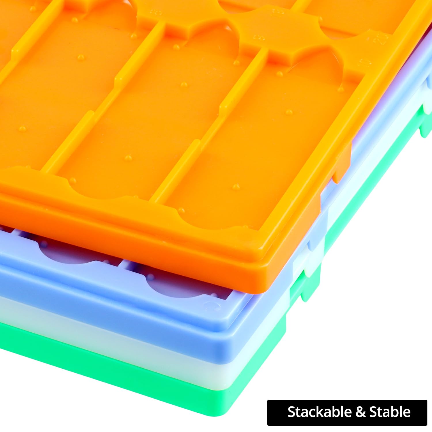 QWORK Set di vassoi per microscopio impilabili, in plastica, 30 cm x 19,5 cm, antiscivolo, capacità 20 vetrini per vassoio, 4 pezzi
