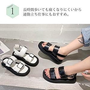 Amazon | [Guoyupika] ダブルベルトサンダル レディース