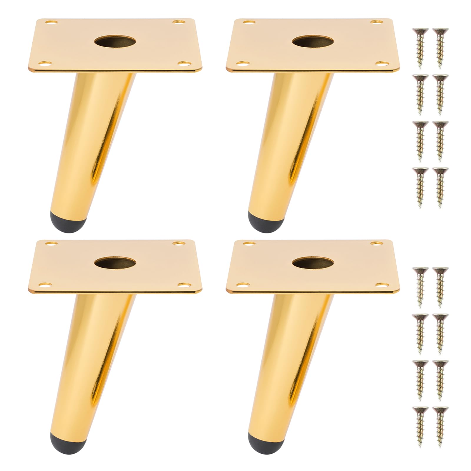 NAKUPENDA Furniture Feet, Pack of 4 Metal Legs for Furniture Furniture Legs, Cone, Slanted Furniture Feet, Table Legs