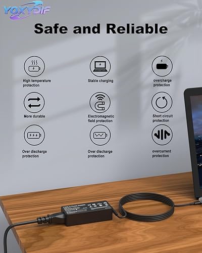 Miniatura 7 de Cargador universal de 65 W USB C para laptop Lenovo Thinkpad T14 T15 T16 E14 E15 X1 Carbon X13 Yoga, Dell HP Asus Acer Samsung LG Gram, 45 W tipo C