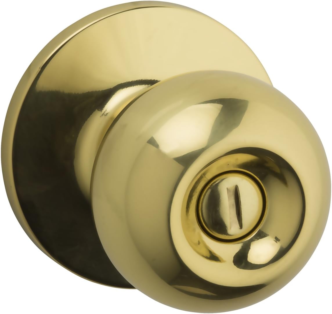 Weiser Regina Brass Door Knob, Interior Door Handles/Privacy Knobs for