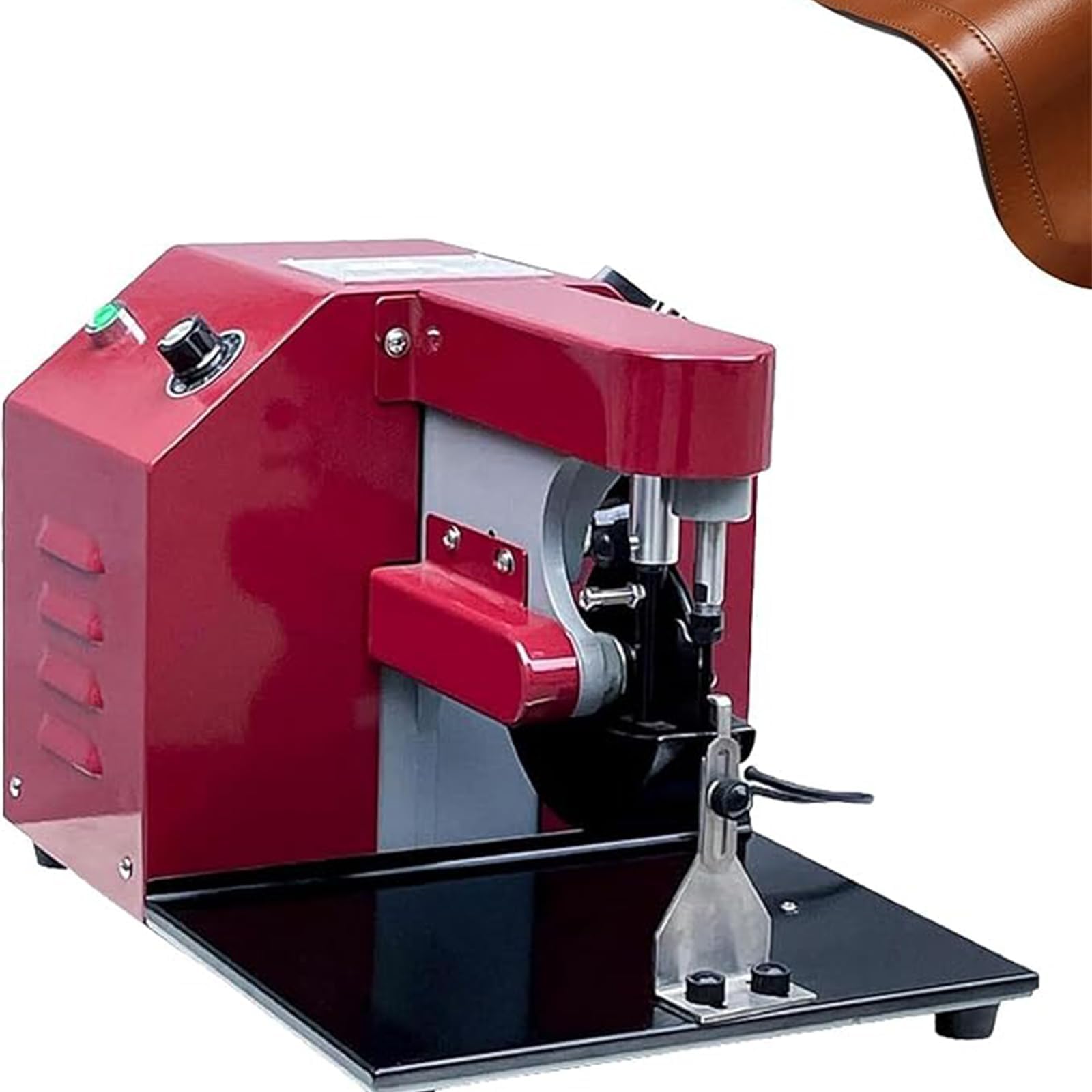 Electric Leather Edge Oiling Machine, 50W Dual Speed, Adjustable 1-10mm Thickness, Professional Edging Tool Kit for Leather Crafting and Finishing