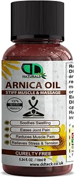Arnica Massage Oil for Stiff Muscles & Relaxing Body Massage, 100% Natural Herbal Formula, Cruelty Free, Ideal for Daily Muscle Comfort & Stress Relief 10ml