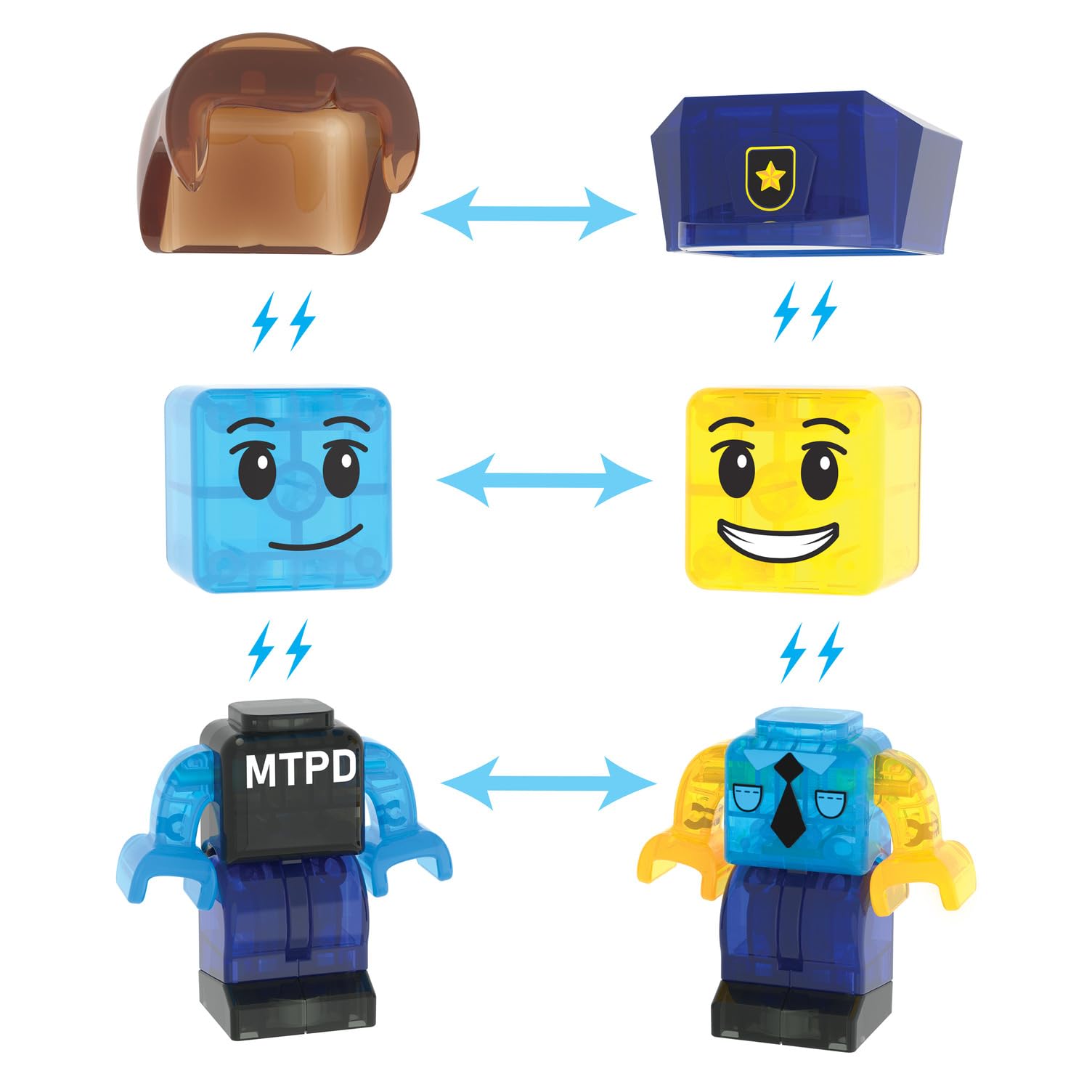 MAGNA-TILES Policja magnetyczna stacja konstrukcyjna, 35 sztuk