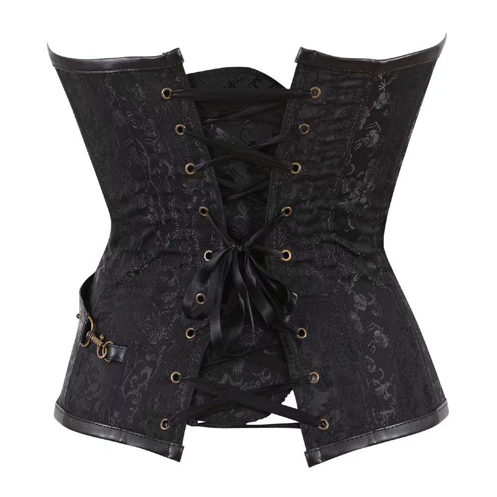 Corset Bustier Steampunk Femme Sexy Cuir Zip Gothique Halter Guêpière Minceur Vest Grande Taille Pirate Top