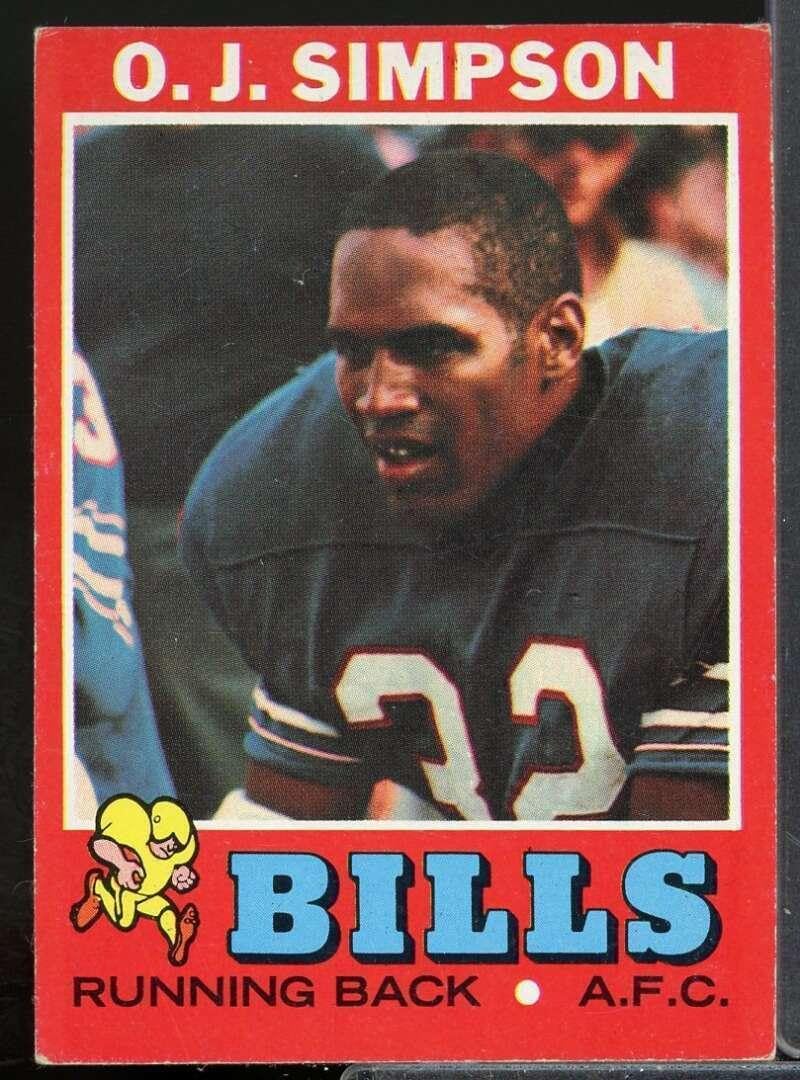 O.J.Simpson Card 1971 Topps #260 - Unsigned Football Cards