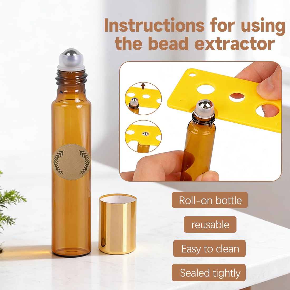 10 Ml Roll On Vuoto Per Oli Essenziali, 10 Pezzi Bottiglie Roll On Per Oli Essenziali, Boccette Vetro Con Sfera In Acciaio Inossidabile, Per Profumi, Oli Essenziali E Cosmetici