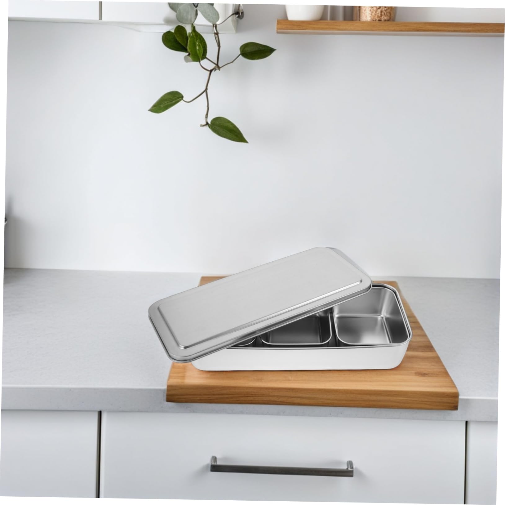 ULTECHNOVO Gewürzbox Fach mit Deckel Rostfrei Platzsparend Auslaufsicherer Behälter für Salz Pfeffer und Gewürze Frischeerhaltend Für Küche und Gastronomie