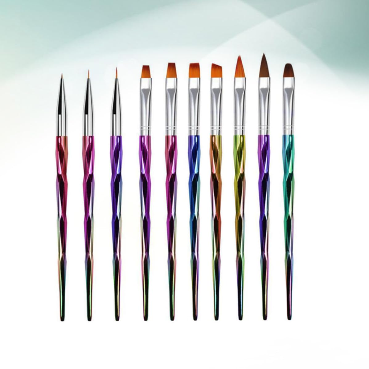 10pcs Electroplated Rod Nail Art Brush for DIY Manicure image 5