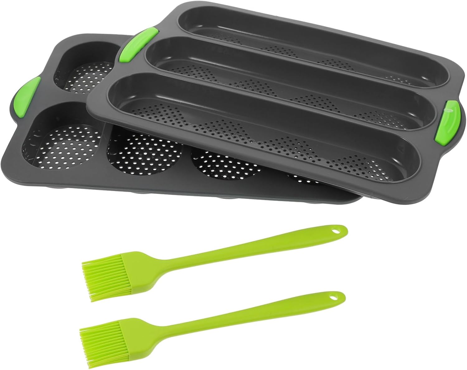 Zerodeko 8-grid Bread Baking Silicone French Bread Pans Non-stick Easy to Clean